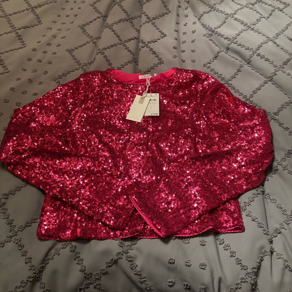 Good American Ballerina Pink Sequin Top